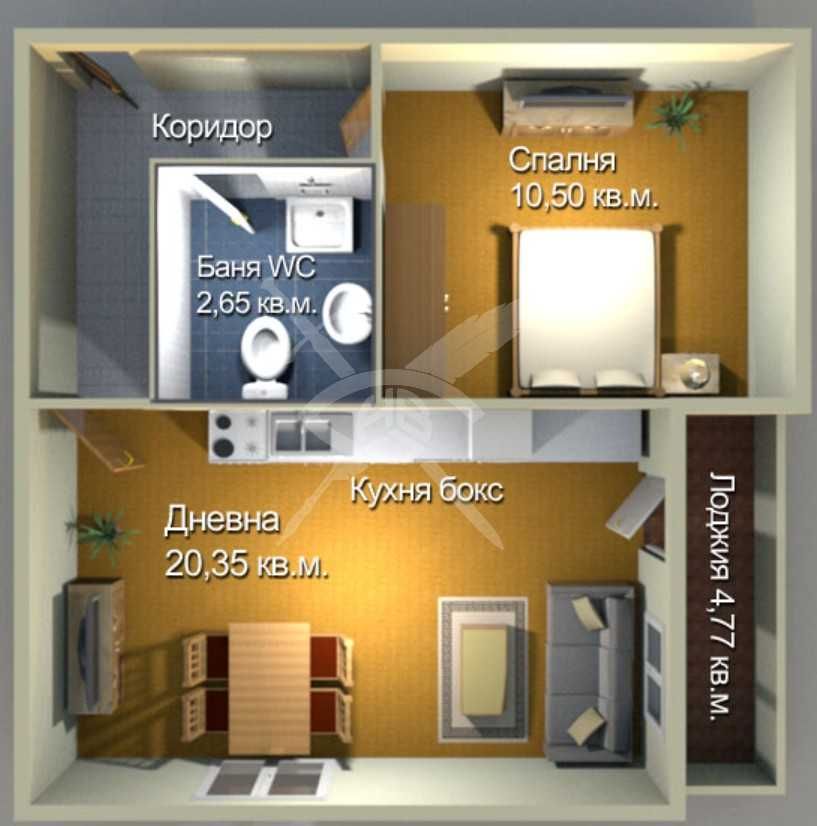 Двустаен апартамент в Бургас, Меден рудник - зона А - 62 кв.м за 1082 €/кв.м - Снимка #1