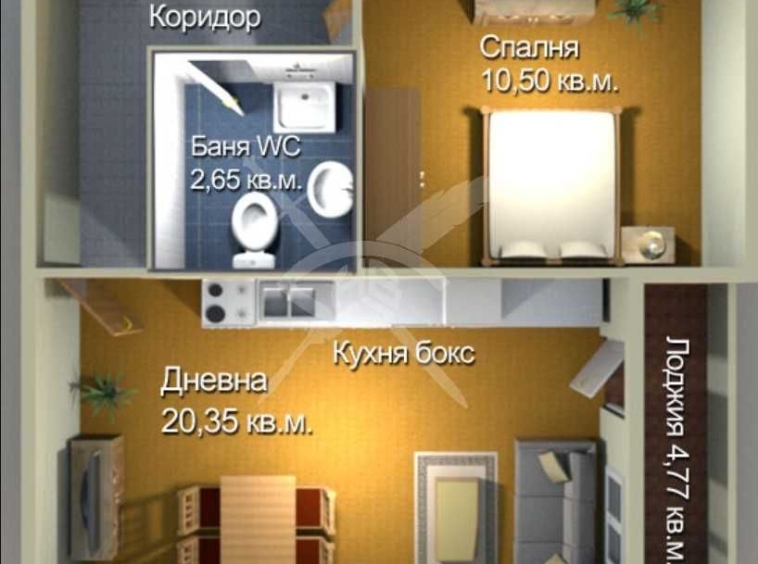 Двустаен апартамент в Бургас, Меден рудник - зона А - 62 кв.м за 1082 €/кв.м - Снимка #1