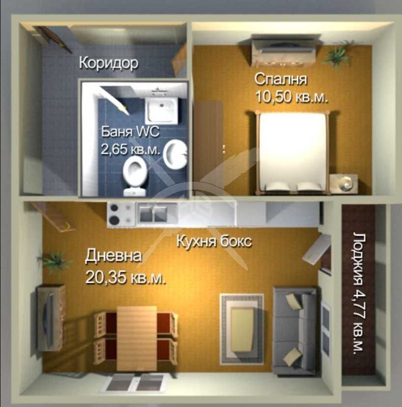 Двустаен апартамент в Бургас, Меден рудник - зона А - 62 кв.м за 1082 €/кв.м - Снимка #1