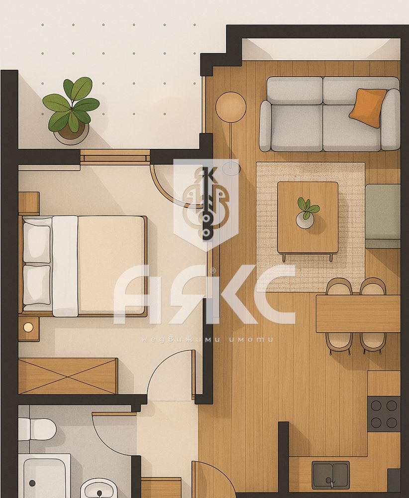 Двустаен апартамент в София, Малинова долина - 60 кв.м за 2100 €/кв.м - Снимка #1