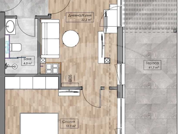 Двустаен апартамент в Пловдив, Кършияка - 104 кв.м за 892 €/кв.м - Снимка #1