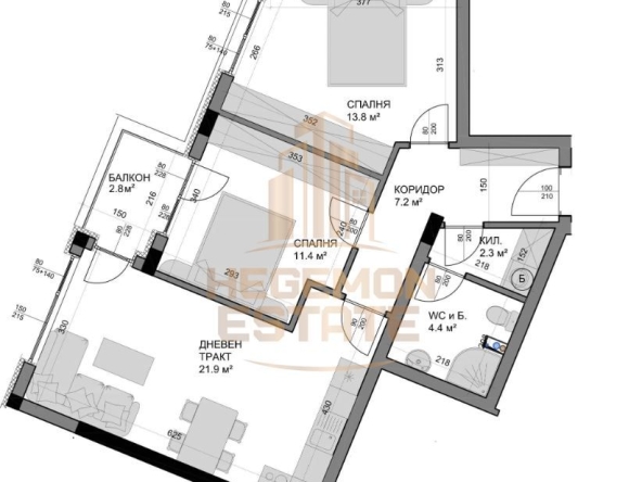 Тристаен апартамент в Варна, Владислав Варненчик - 87 кв.м за 1087 €/кв.м - Снимка #1