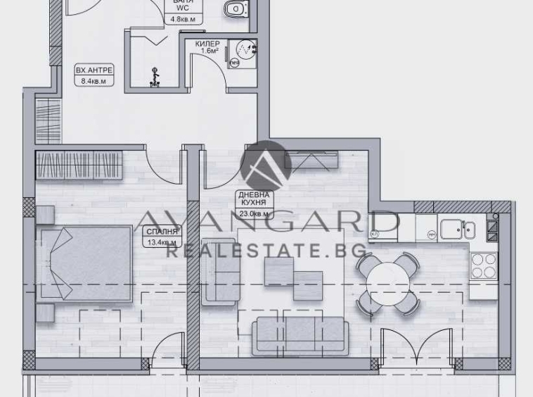 Двустаен апартамент в Пловдив, Кършияка - 89 кв.м за 1349 €/кв.м - Снимка #1