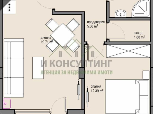 Двустаен апартамент в София, Красна поляна 1 - 62 кв.м за 2155 €/кв.м - Снимка #1