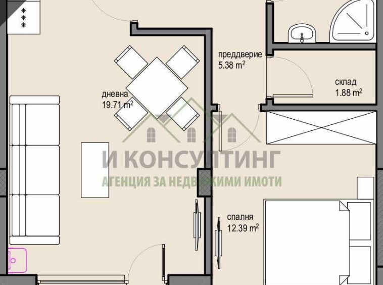 Двустаен апартамент в София, Красна поляна 1 - 62 кв.м за 2155 €/кв.м - Снимка #1