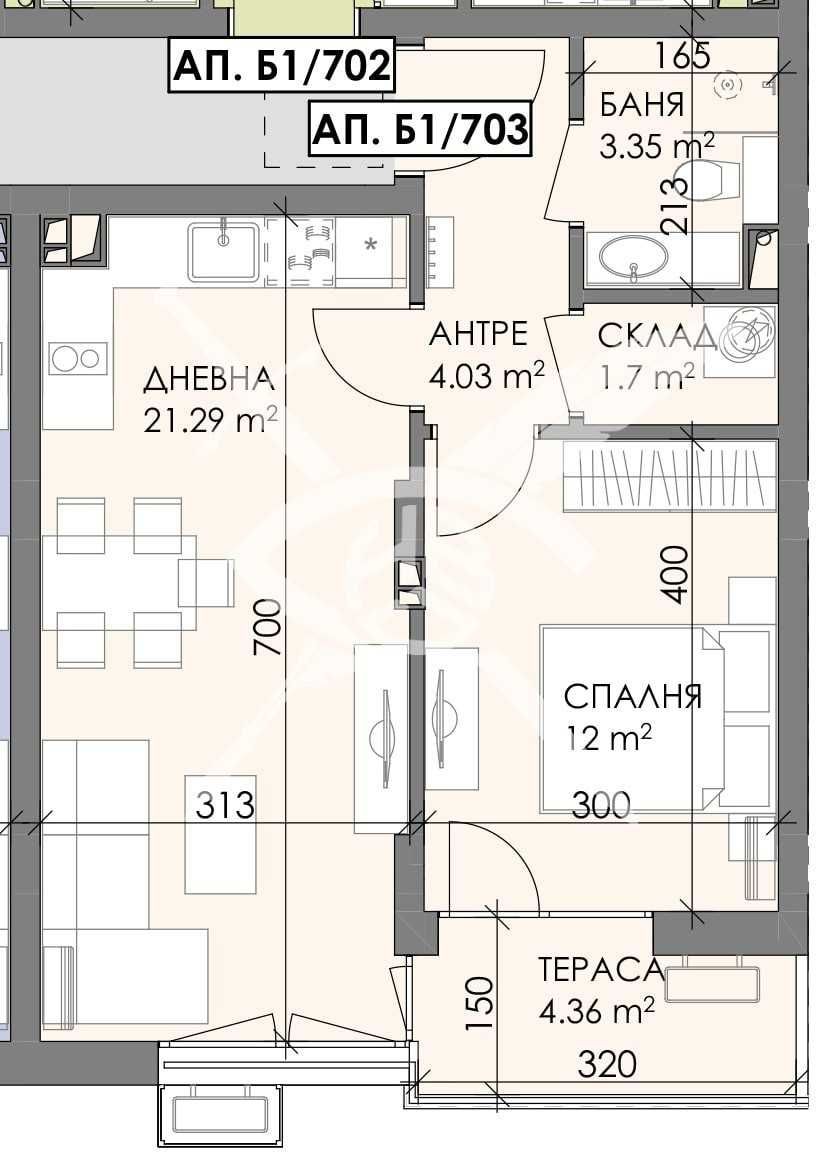 Двустаен апартамент в Бургас, Меден рудник - зона А - 63 кв.м за 1000 €/кв.м - Снимка #1