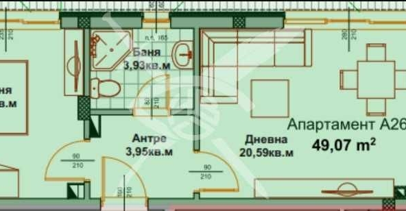 Двустаен апартамент в Айтос - 49 кв.м за 1018 €/кв.м - Снимка #1