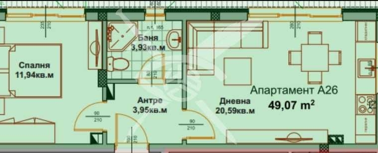 Двустаен апартамент в Айтос - 49 кв.м за 1018 €/кв.м - Снимка #1