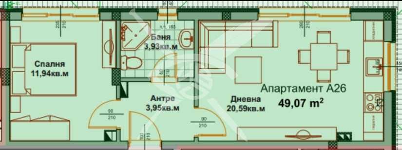 Двустаен апартамент в Айтос - 49 кв.м за 1018 €/кв.м - Снимка #1