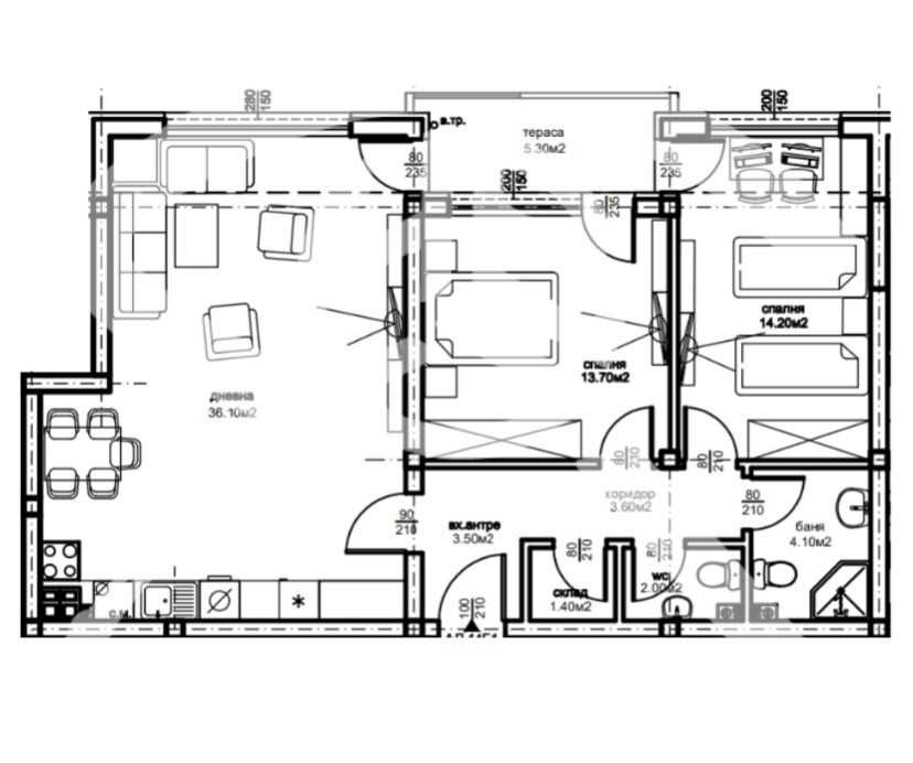 Тристаен апартамент в Пловдив, Остромила - 114 кв.м за 873 €/кв.м - Снимка #1