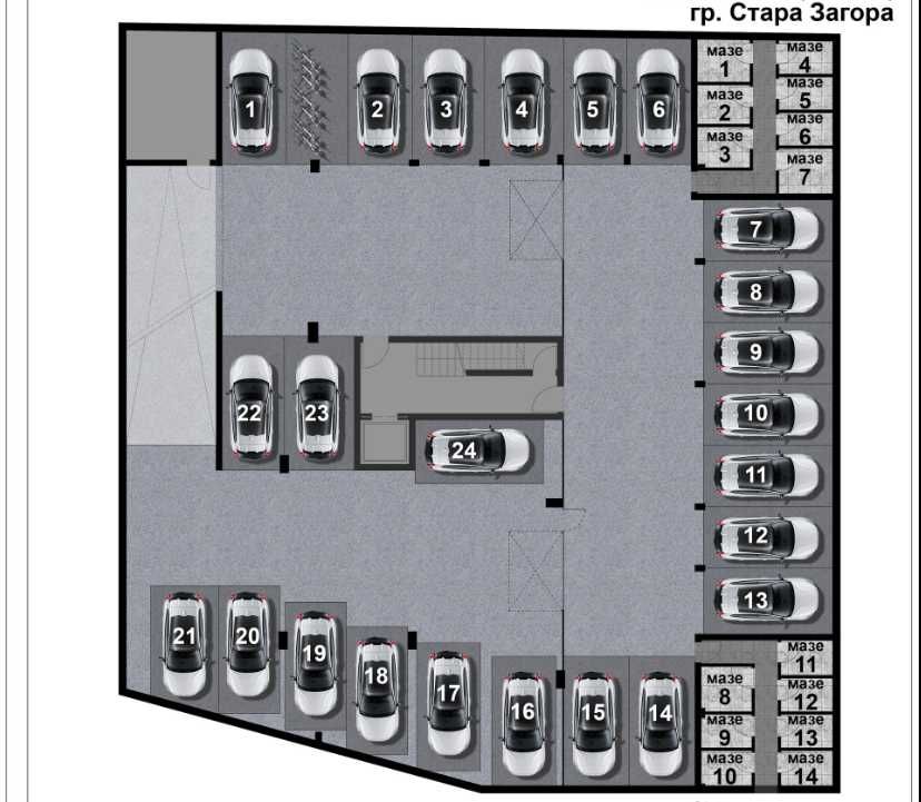 Дава се под наем Гараж / Паркомясто в Стара Загора, Три чучура - юг - 25 кв.м за 20447.94 € - Снимка #1