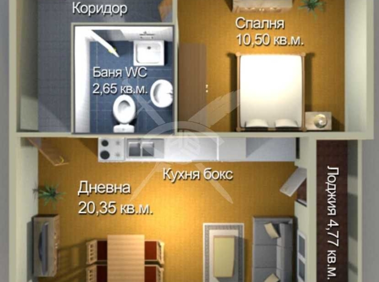 Двустаен апартамент в Бургас, Меден рудник - зона А - 62 кв.м за 1082 €/кв.м - Снимка #1