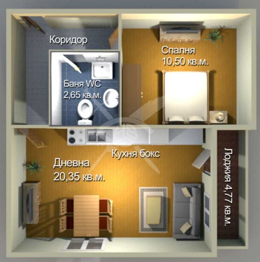Двустаен апартамент в Бургас, Меден рудник - зона А - 62 кв.м за 1082 €/кв.м - Снимка #1