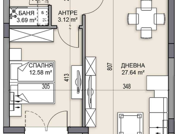Двустаен апартамент в Пловдив, Гагарин - 71 кв.м за 1457 €/кв.м - Снимка #1