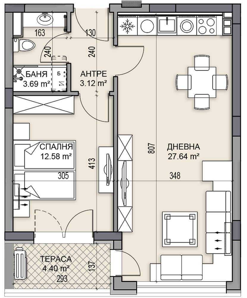 Двустаен апартамент в Пловдив, Гагарин - 71 кв.м за 1457 €/кв.м - Снимка #1