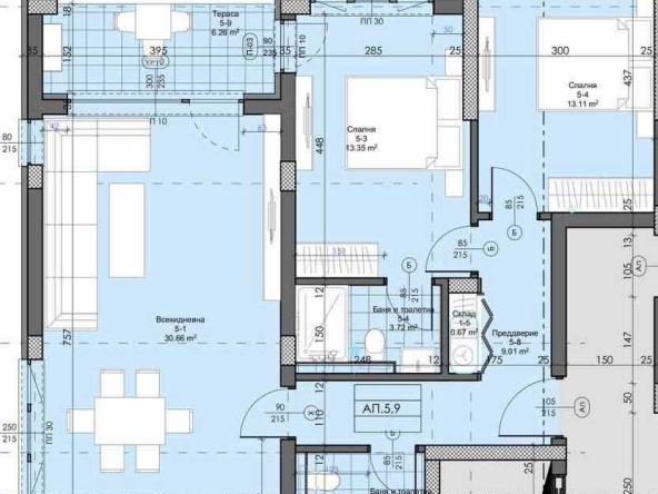 Тристаен апартамент в Асеновград - 113 кв.м за 848 €/кв.м - Снимка #1