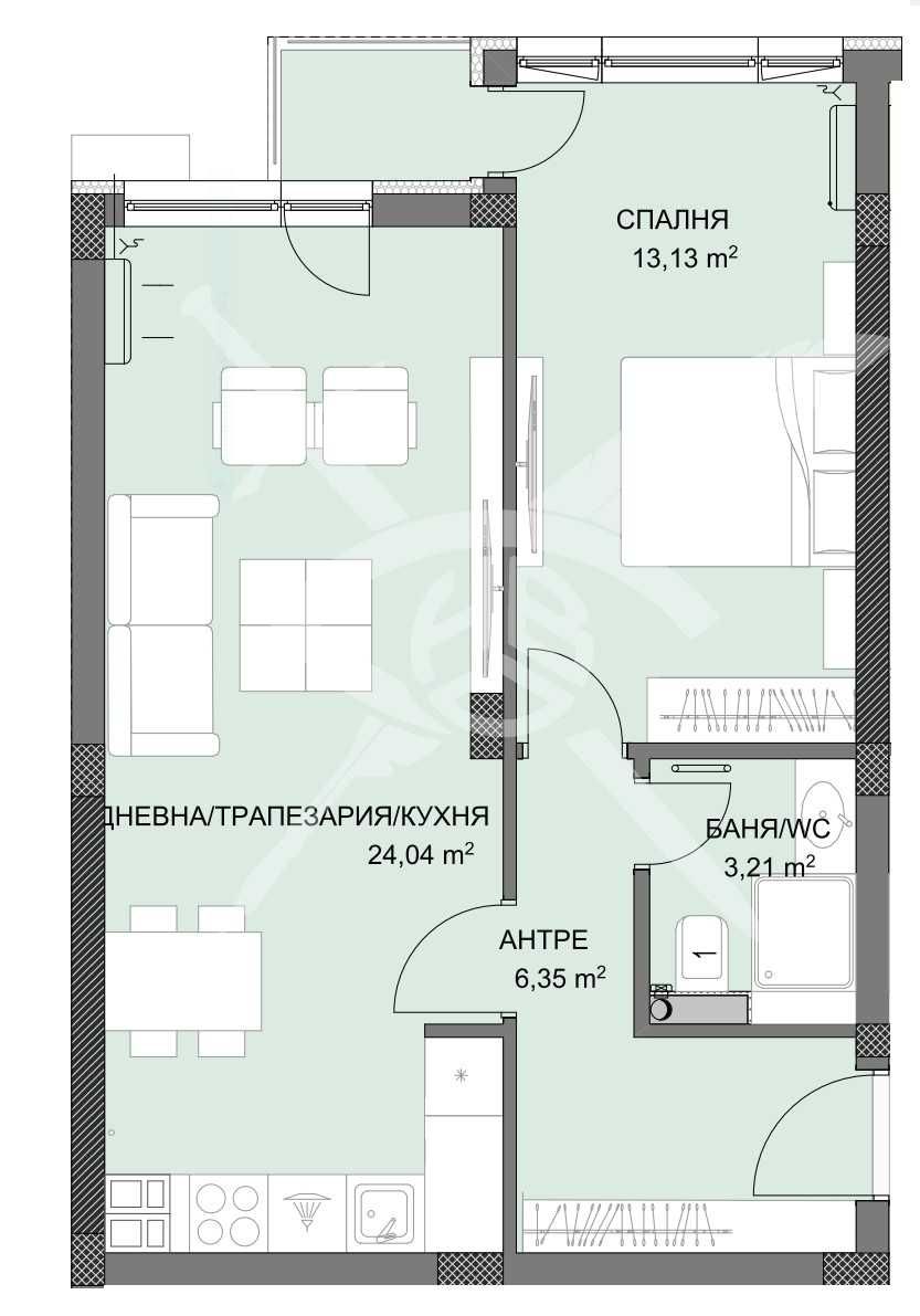Двустаен апартамент в Пловдив, Христо Смирненски - 67 кв.м за 1518 €/кв.м - Снимка #1