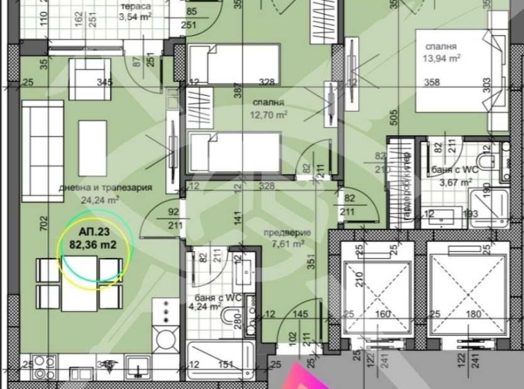 Тристаен апартамент в Пловдив, Кършияка - 96 кв.м за 978 €/кв.м - Снимка #1