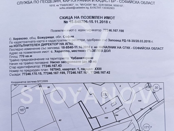 Парцел в с. Хераково, Област София-област - 770 кв.м за 81 €/кв.м - Снимка #1