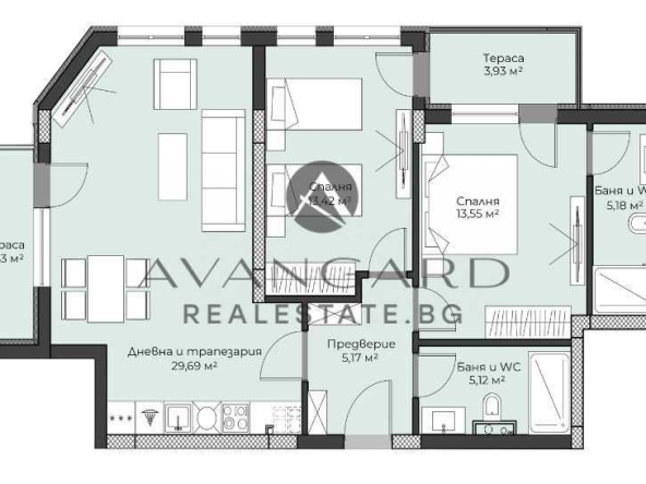 Тристаен апартамент в Пловдив, Христо Смирненски - 105 кв.м за 1367 €/кв.м - Снимка #1