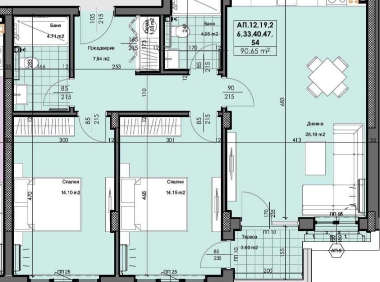 Тристаен апартамент в Пловдив, Гагарин - 108 кв.м за 1057 €/кв.м - Снимка #1