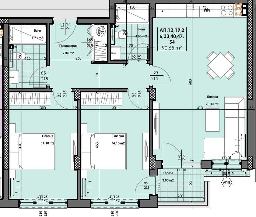 Тристаен апартамент в Пловдив, Гагарин - 108 кв.м за 1057 €/кв.м - Снимка #1