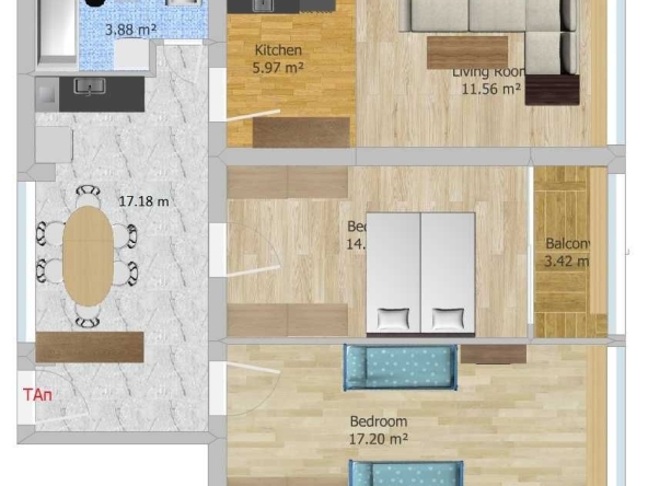 Четиристаен апартамент в Русе, Дружба 3 - 100 кв.м за 444 €/кв.м - Снимка #1