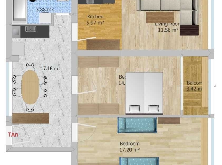 Четиристаен апартамент в Русе, Дружба 3 - 100 кв.м за 444 €/кв.м - Снимка #1