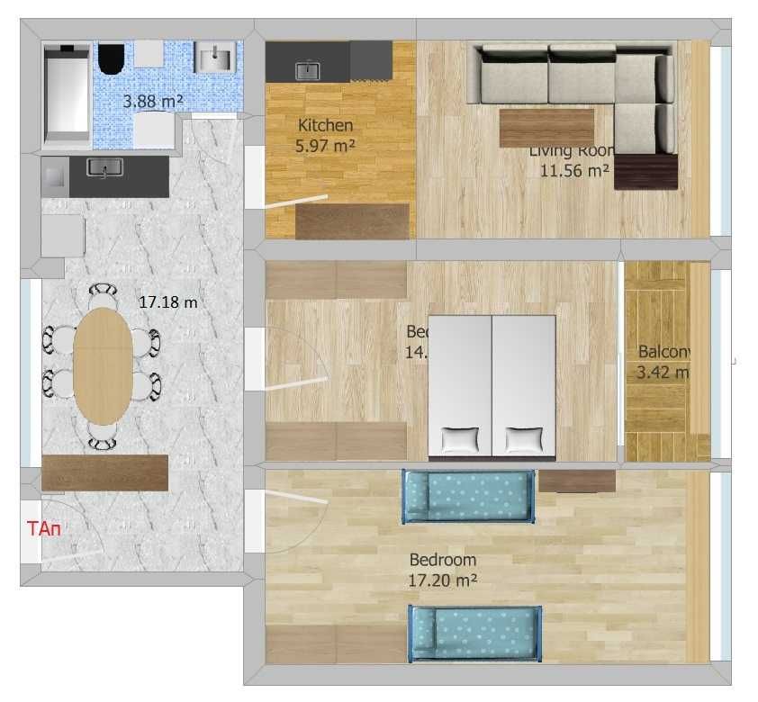 Четиристаен апартамент в Русе, Дружба 3 - 100 кв.м за 444 €/кв.м - Снимка #1