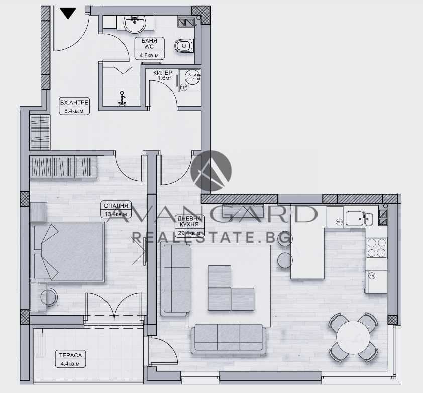 Двустаен апартамент в Пловдив, Кършияка - 85 кв.м за 821 €/кв.м - Снимка #1