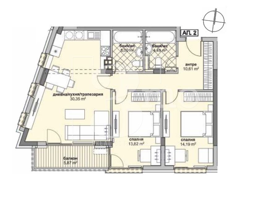 Тристаен апартамент в София, Люлин 6 - 118 кв.м за 1298 €/кв.м - Снимка #1