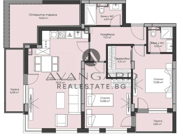 Тристаен апартамент в Пловдив, Христо Смирненски - 124 кв.м за 1291 €/кв.м - Снимка #1
