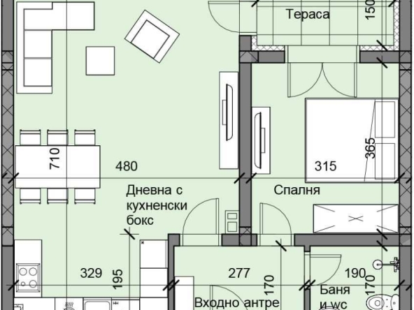 Двустаен апартамент в Пловдив, Остромила - 70 кв.м за 620 €/кв.м - Снимка #1