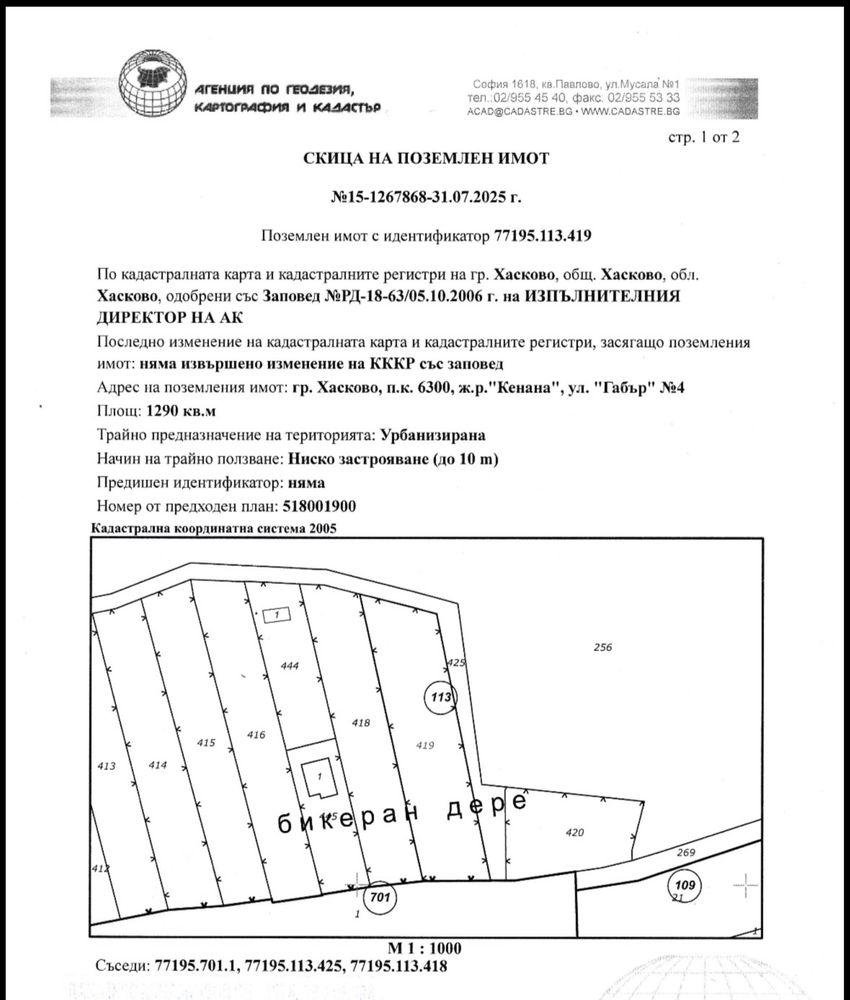 Парцел в Хасково, Училищни - 1290 кв.м за 20 €/кв.м - Снимка #1