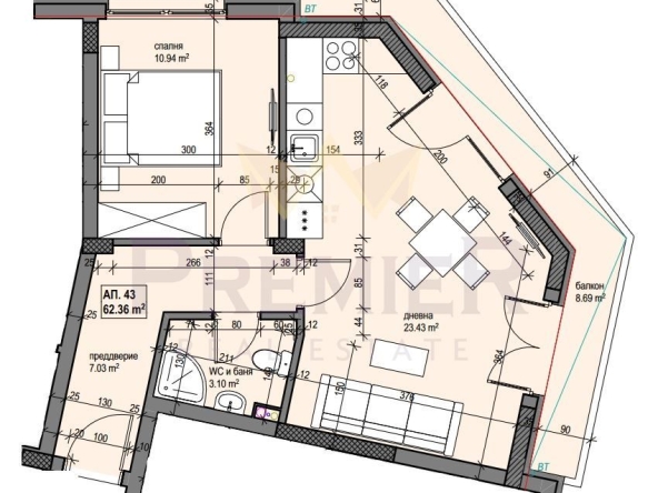 Двустаен апартамент в София, Банишора - 73 кв.м за 2200 €/кв.м - Снимка #1