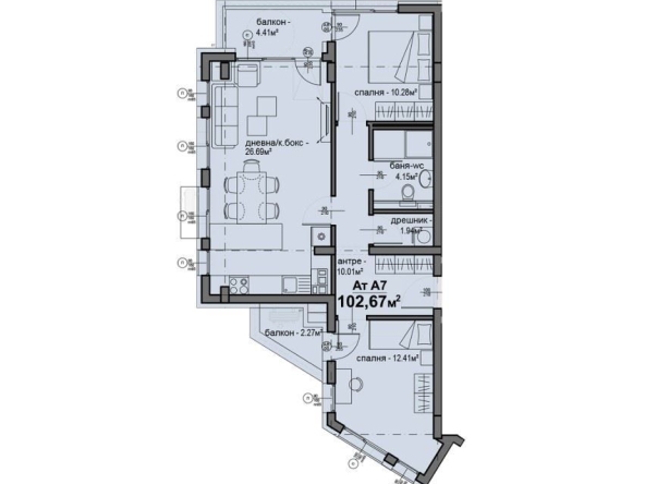 Тристаен апартамент в София, Люлин 5 - 102 кв.м за 838 €/кв.м - Снимка #1