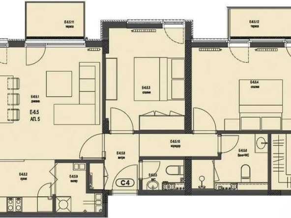 Тристаен апартамент в Пловдив, Захарна фабрика - 120 кв.м за 1509 €/кв.м - Снимка #1