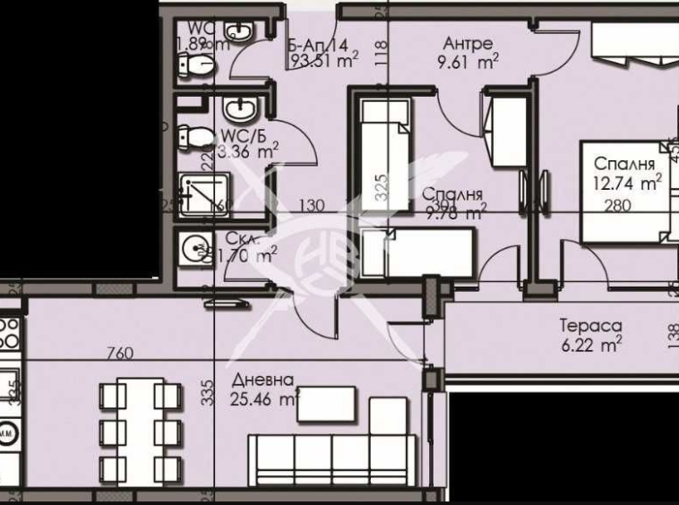 Тристаен апартамент в Бургас, Изгрев - 93 кв.м за 1207 €/кв.м - Снимка #1
