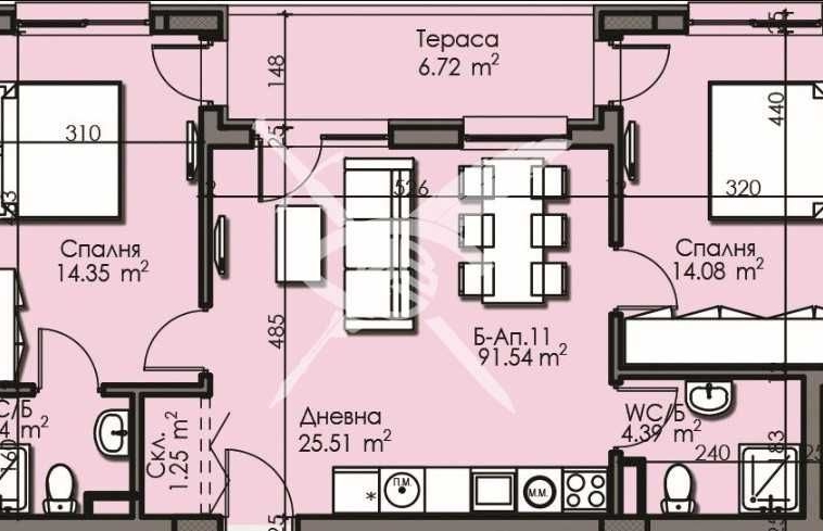 Тристаен апартамент в Бургас, Изгрев - 91 кв.м за 1157 €/кв.м - Снимка #1