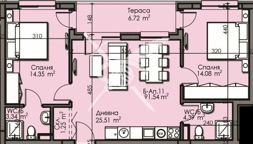 Тристаен апартамент в Бургас, Изгрев - 91 кв.м за 1157 €/кв.м - Снимка #1