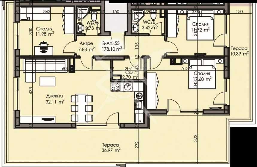 Многостаен апартамент в Бургас, Изгрев - 178 кв.м за 1201 €/кв.м - Снимка #1