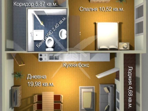 Двустаен апартамент в Бургас, Меден рудник - зона А - 64 кв.м за 719 €/кв.м - Снимка #1