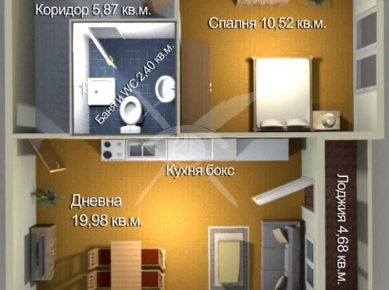 Двустаен апартамент в Бургас, Меден рудник - зона А - 64 кв.м за 719 €/кв.м - Снимка #1