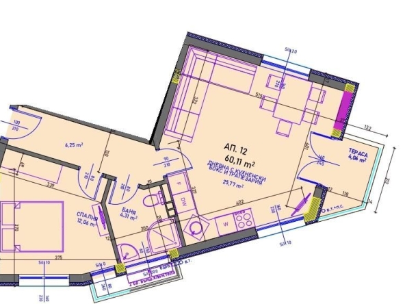 Двустаен апартамент в Бургас, Сарафово - 77 кв.м за 1364 €/кв.м - Снимка #1