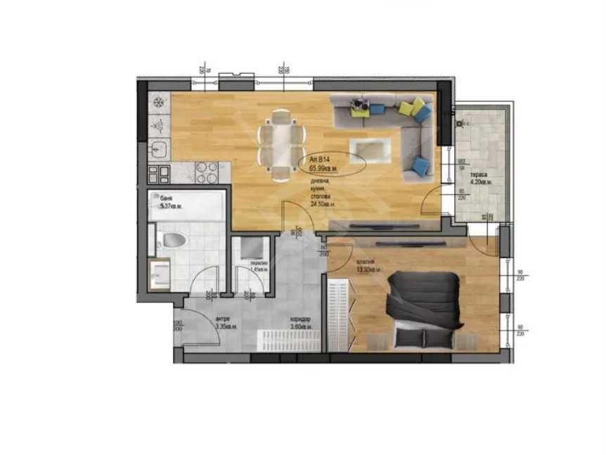 Четиристаен апартамент в Пловдив, Остромила - 110 кв.м за 476 €/кв.м - Снимка #1