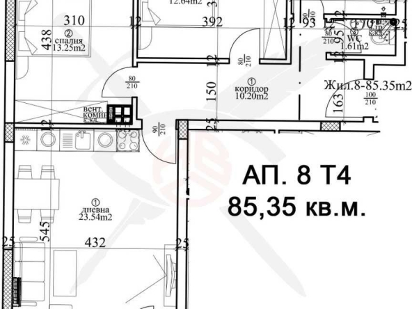 Тристаен апартамент в Варна, Гръцка махала - 115 кв.м за 1604 €/кв.м - Снимка #1