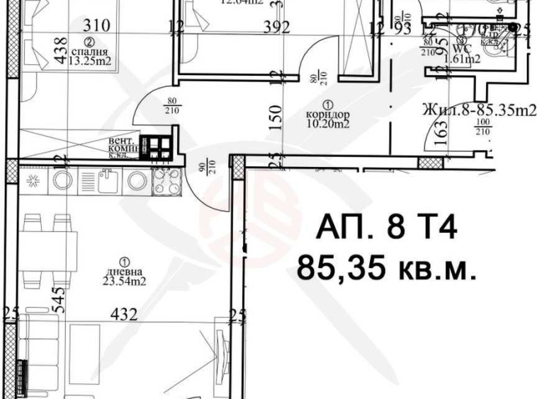 Тристаен апартамент в Варна, Гръцка махала - 115 кв.м за 1604 €/кв.м - Снимка #1