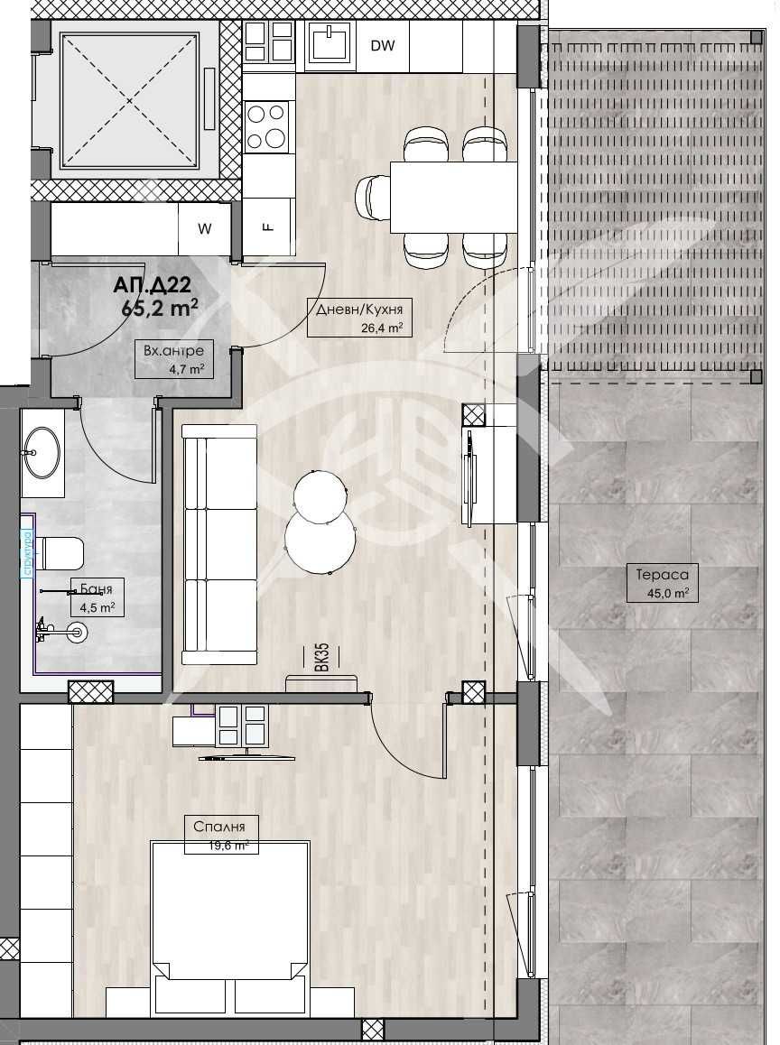 Двустаен апартамент в Пловдив, Кършияка - 118 кв.м за 460 €/кв.м - Снимка #1