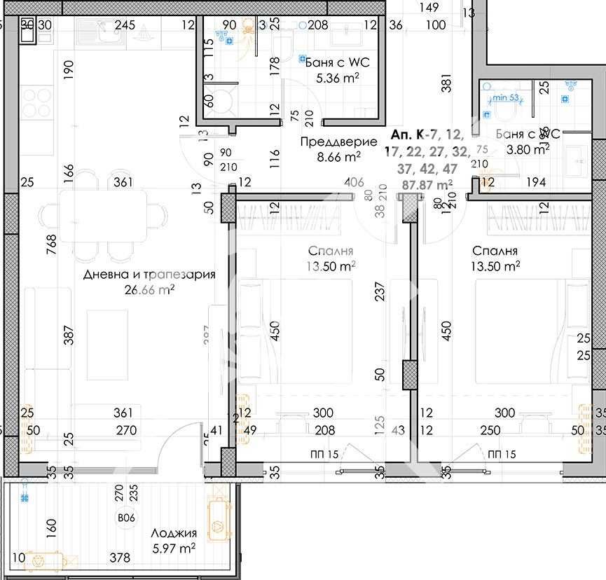 Тристаен апартамент в Пловдив, Южен - 107 кв.м за 1197 €/кв.м - Снимка #1