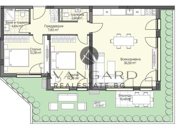 Тристаен апартамент в Пловдив, Остромила - 106 кв.м за 1386 €/кв.м - Снимка #1